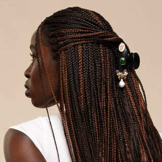 KitschPop™️ Curved Claw Clip 7pc Set Vintage - Black