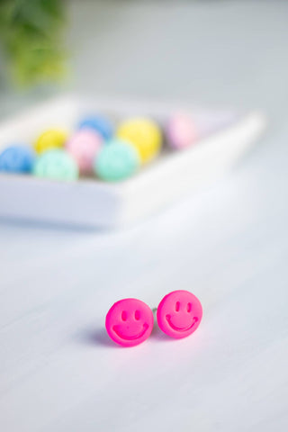 Spring Mini Smiley Face Studs