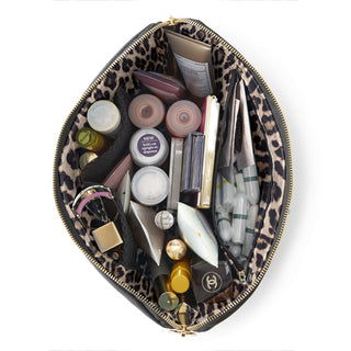 Vacationer Makeup Bag - Black/Leopard