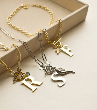 All-American Initial Charm: Gold / K