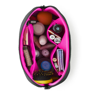 Neoprene Makeup Bag-Black/Pink