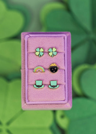 Leprechaun Hat Flat Back Earrings