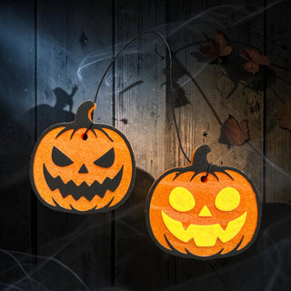 Jack-O-Lantern Dangle Freshie: Mahogany Teakwood