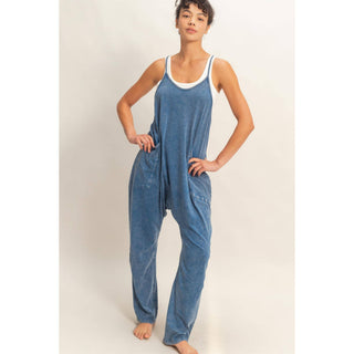 Mineral Wash Spaghetti Strap Jumpsuit