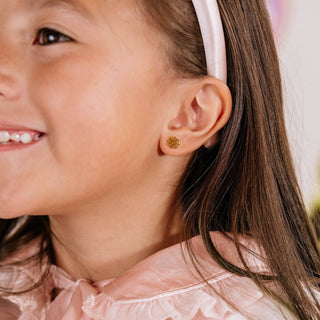 Gold Spider Web Flatback Earrings