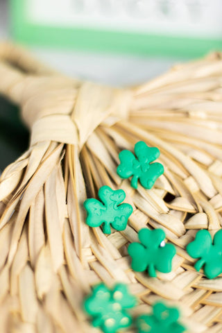 Shamrock Studs: Gold Lined