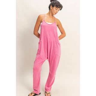 Mineral Wash Spaghetti Strap Jumpsuit