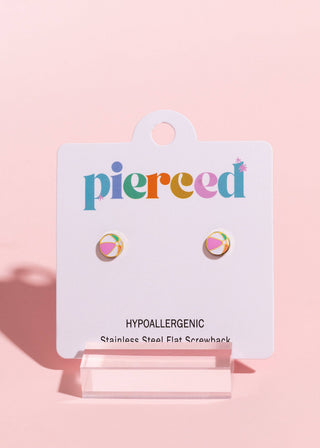 Beach Ball Flat Back Earring