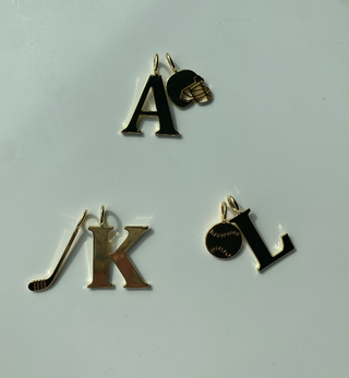 All-American Initial Charm: Gold / K
