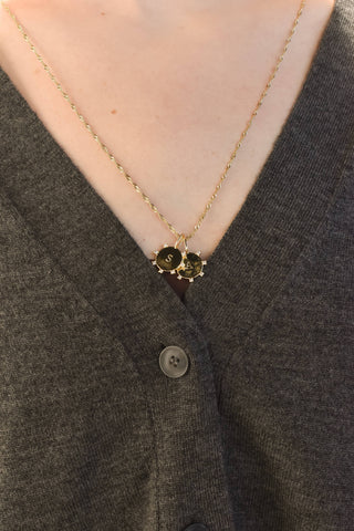 Harper Initial Charm in Gold with CZ Crystals