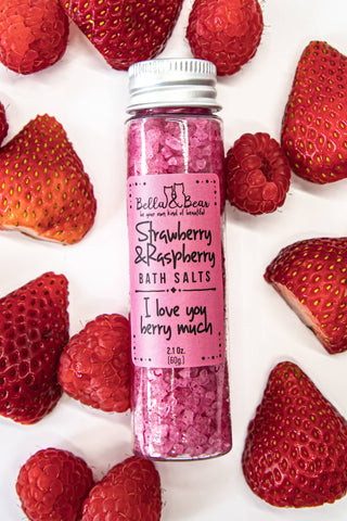 Travel Size Bath Salts Stocking Stuffer : Strawberry & Raspberry