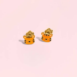 Tiger Flatback Earrings