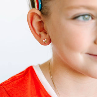 Pink Bow Flat-Back Earrings