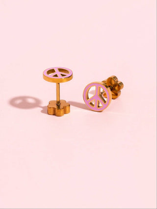 Peace Sign Flat Back Earrings