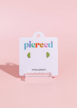 Lime Slice Flatback Earrings