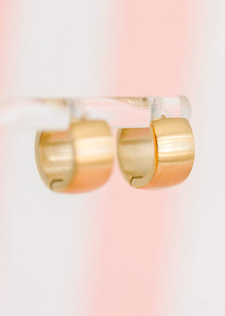 Chunky Brushed Gold Huggies