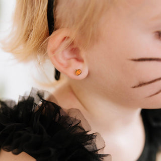 Tiny Pumpkin Flatback Earrings