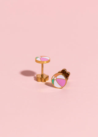 Beach Ball Flat Back Earring