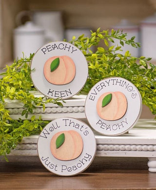 Peach Mini Round Easel Signs