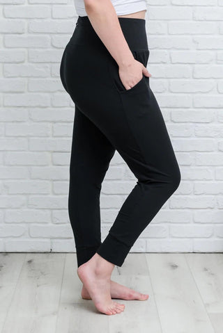 Solid Black Joggers with Pockets