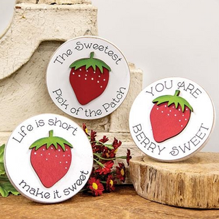 Strawberry Mini Round Easel Signs