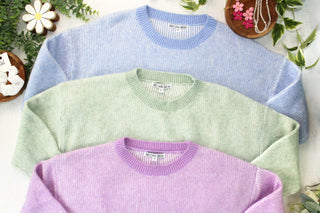 Josie Cozy Crew Sweater - Sky Blue