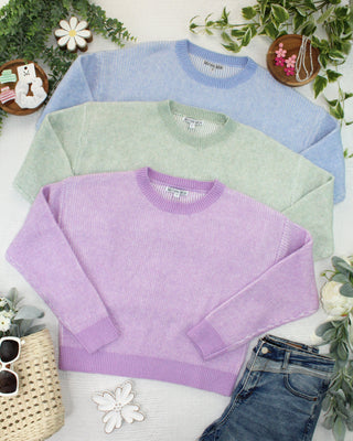Josie Cozy Crew Sweater - Sky Blue