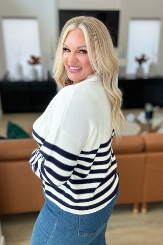 Memorable Moments Striped Sweater in White