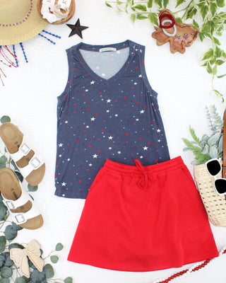 Noelle Tank - Navy Liberty Stars