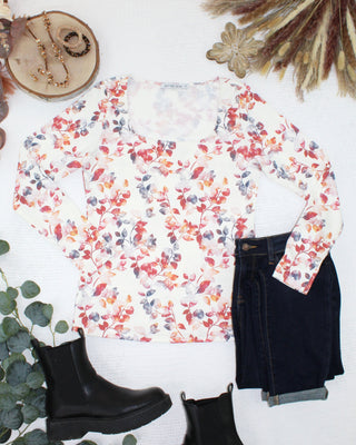 Alyssa Long Sleeve Top - Autumn Watercolor