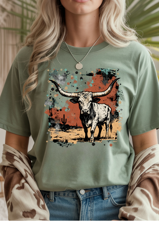 Painted Longhorn Graphic Tee