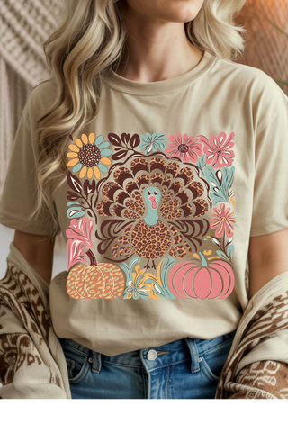 Floral Turkey Graphic Tee