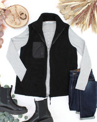Sherpa Vest - Black