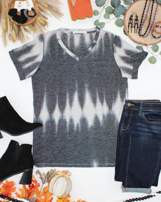 Sophie Top - Ombre Micro Stripes Midnight and White