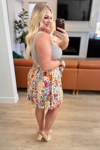 Spring Fields Floral Skirt