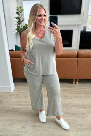 Taking It Easy Tank and Pants Set in Palm Forest