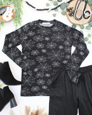 Blair Long Sleeve Top - Midnight Webs