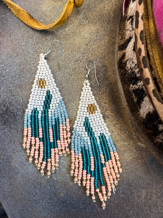 Bead Seed Fringe Earrings