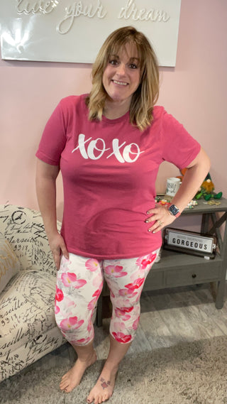 Southern Floral Capri Leggings with Pockets