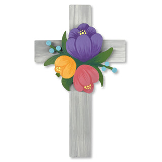 Cross w/ Flowers Magnetic Art Pop