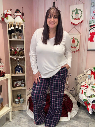 Plaid Lounge Pants w/ Pockets