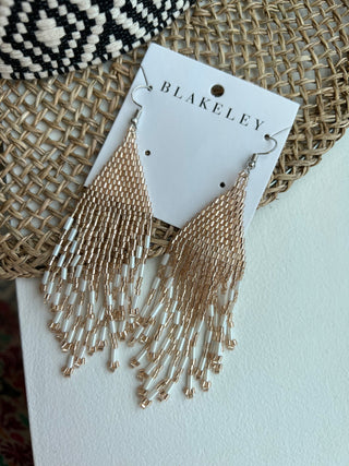 Bead Seed Fringe Earrings