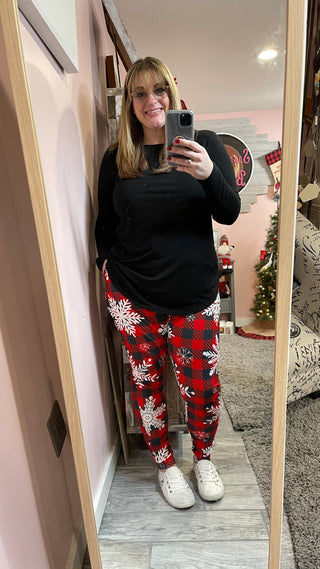 Snowflake Buffalo Plaid Joggers