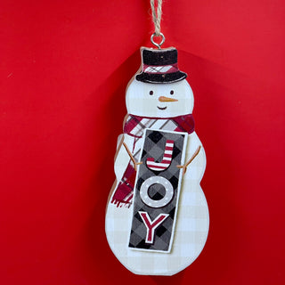 Modern Plaid Wood Ornaments