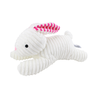 Stripe Ears White Easter Rabbit Dog Toy