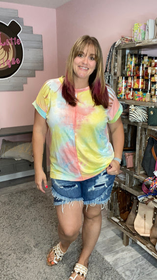 Tie Dye Cut Out Tunic