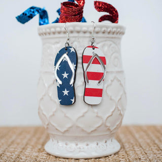 Patriotic Flip Flop Earrings