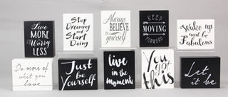 Inspirational Wood Table Block Signs