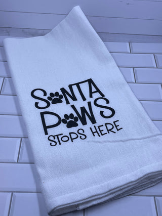 Santa Paws Stops Here Towel