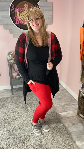 Red Pocket Leggings